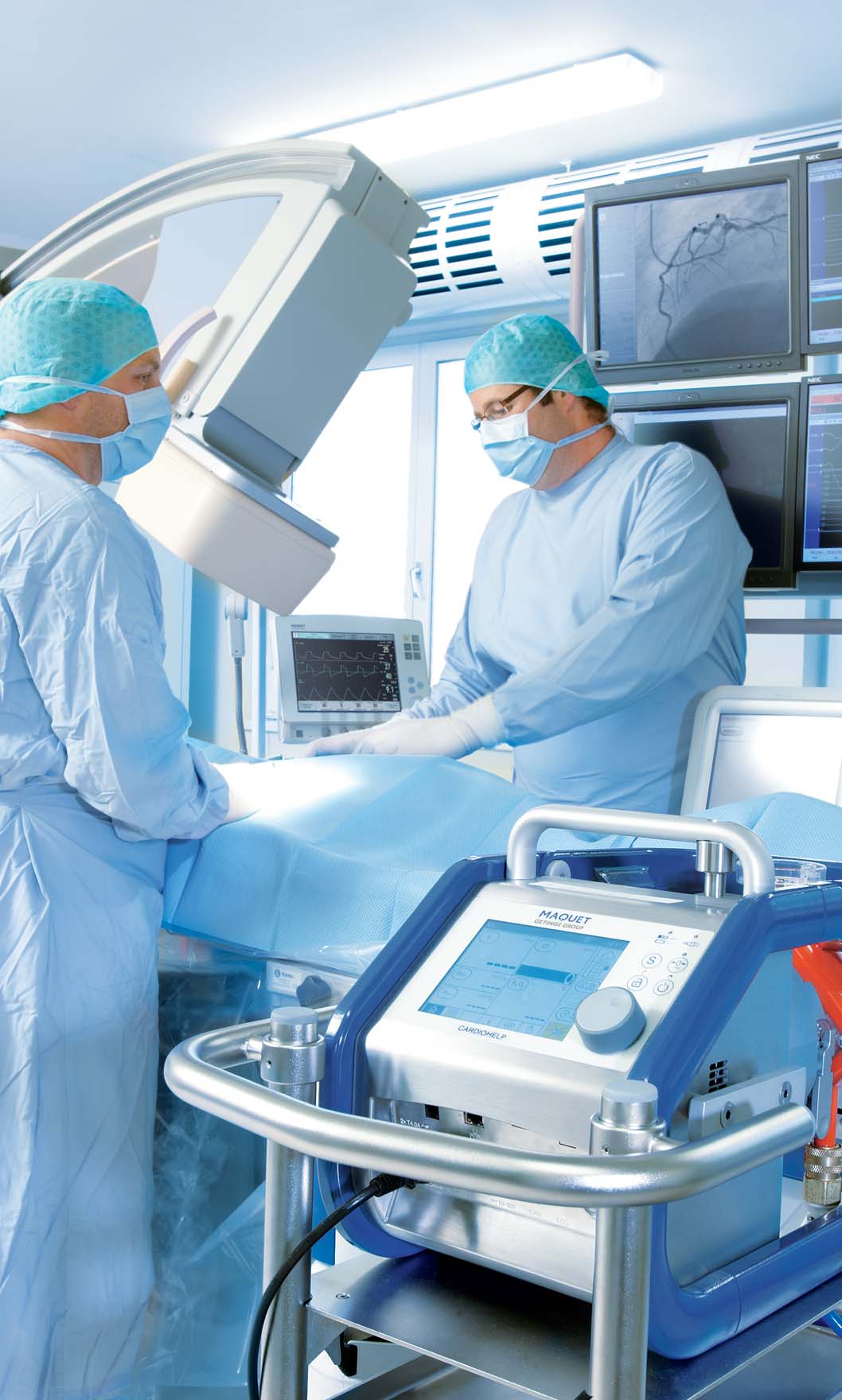 CARDIOHELP in the cath lab — deployable in the OR, ICU, ER and during air/ground patient transport