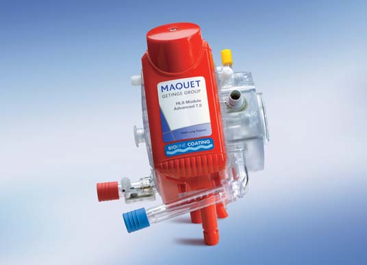HLS Module Advanced 7.0 — integrated gas exchanger with diffusion membrane and centrifugal pump, BIOLINE coated
