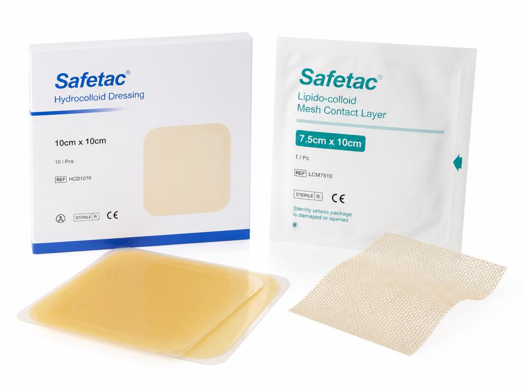 Comfeel® Plus hydrocolloid (REF 12030 / 12035 / 12042 / 12070) and Physiotulle® contact layer (REF 10386 / 10387)
